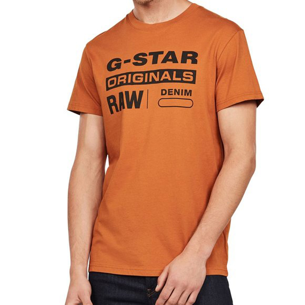 Dwang Dood in de wereld glans G Star Originals Raw Denim Orange T Shirt Compact Size XL -
