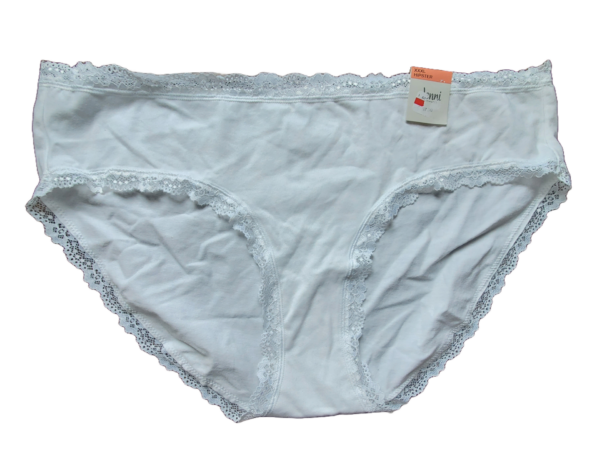 Jenni Cotton Lace Trim Hipster Bright White - Image 4