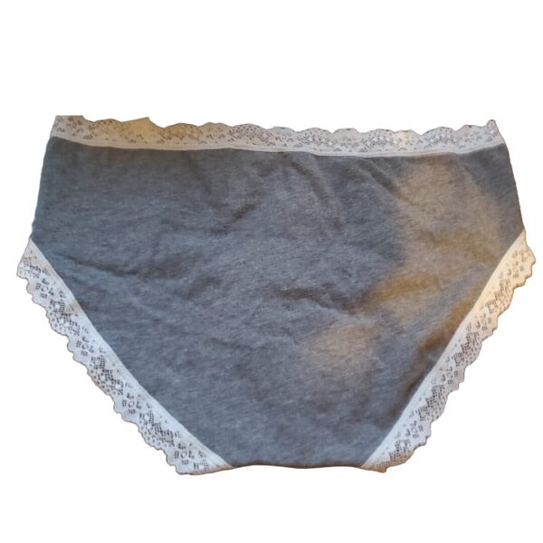 Jenni Cotton Lace Trim Hipster Pewter Heather Gray - Image 2
