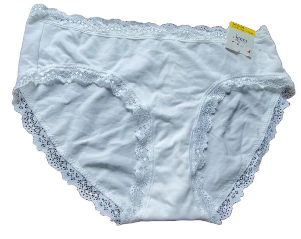 Jenni Cotton Lace Trim Hipster Bright White - Image 2