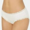 Jenni Cotton Lace Trim Hipster Bright White